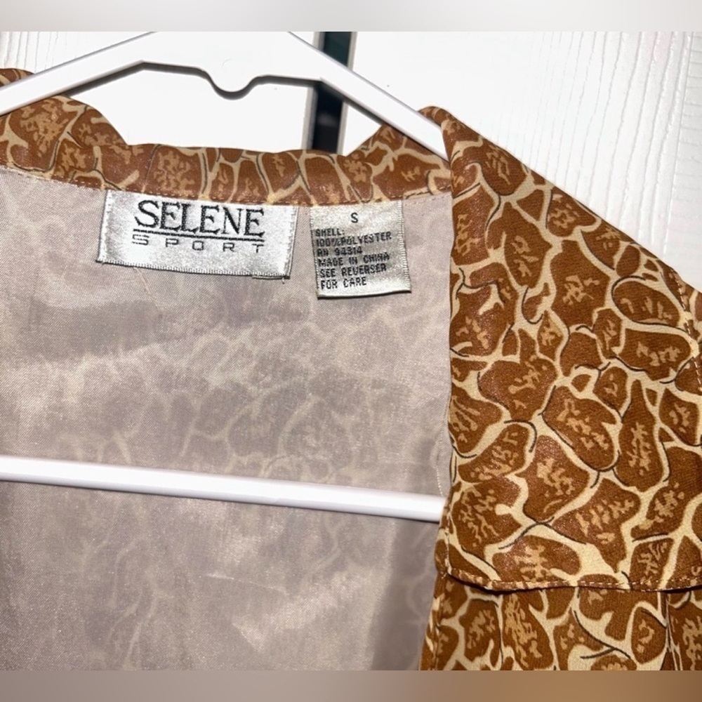 Vintage Animal Print Cardigan Size Small Oversized Boho Duster Jacket - Picture 11 of 11
